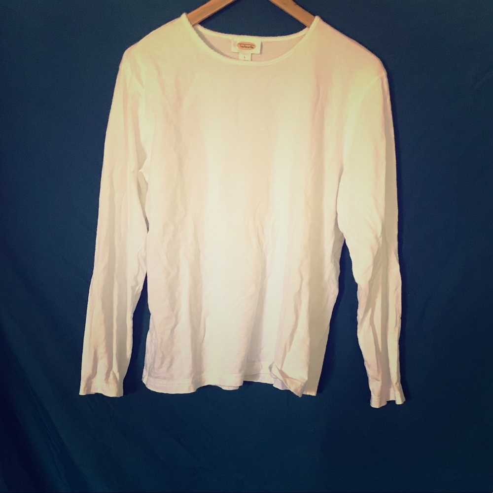 Talbots white long-sleeved patterned shirt